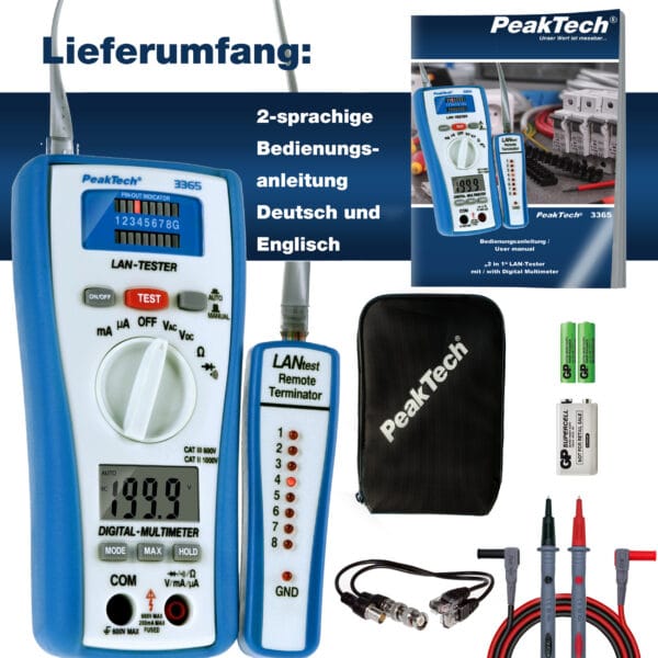 PeakTech® P 3365 Digital multimeter, 2,000 counts, with LAN tester - Image 6