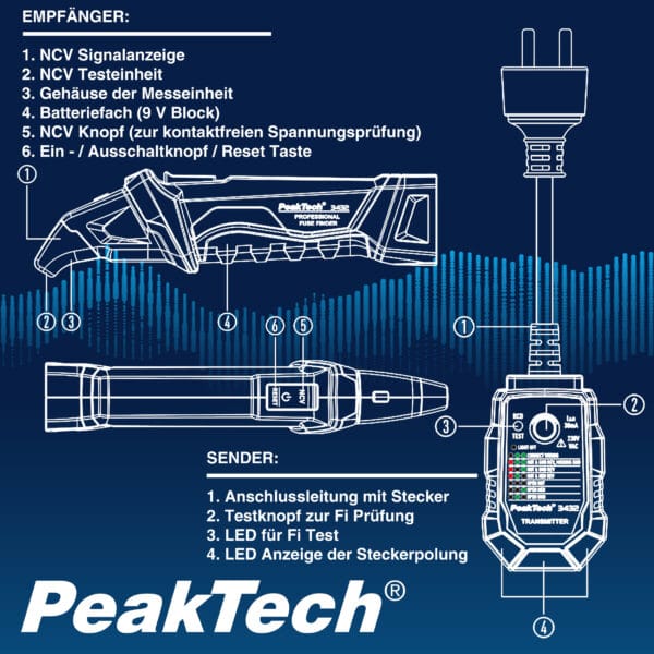 PeakTech® P 3432 Fuse finder with RCD tester - Image 6