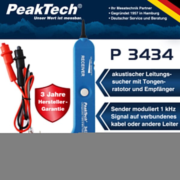 PeakTech® P 3434 Acoustic cable detector with tone generator - Image 2