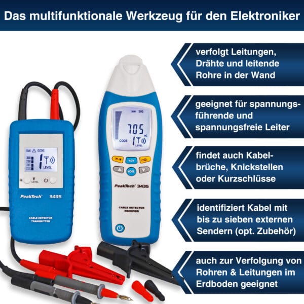 PeakTech® P 3435 Cable detector - set, transmitter and receiver - Image 7