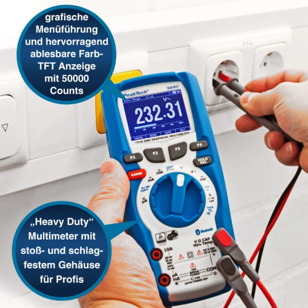 PeakTech® P 3440 True RMS graphic multimeter 50,000 counts - Image 4