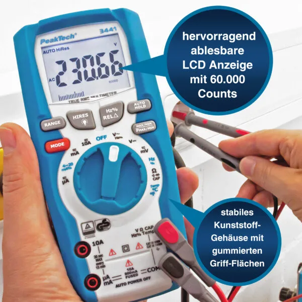 PeakTech® P 3441 TrueRMS digital multimeter ~ 60.000 Counts ~ 1000V AC/DC - Image 3