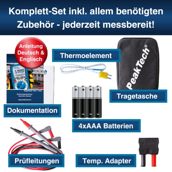 PeakTech® P 3441 TrueRMS digital multimeter ~ 60.000 Counts ~ 1000V AC/DC - Image 7
