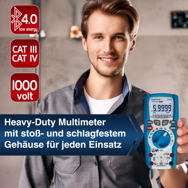 PeakTech® P 3442 TrueRMS digital multimeter ~ 60.000 Counts ~ 1000V AC/DC, Bluetooth - Image 4