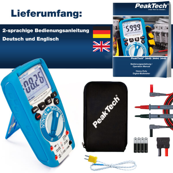 PeakTech® P 3443 Digital multimeter 6,000 counts, IP67 - Image 9