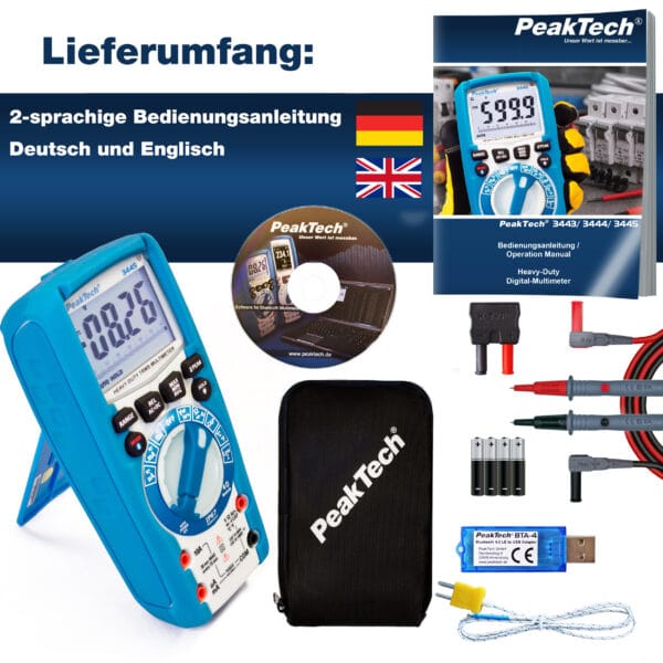 PeakTech® P 3445 TrueRMS digital multimeter 6,000 counts, IP67, BT - Image 7