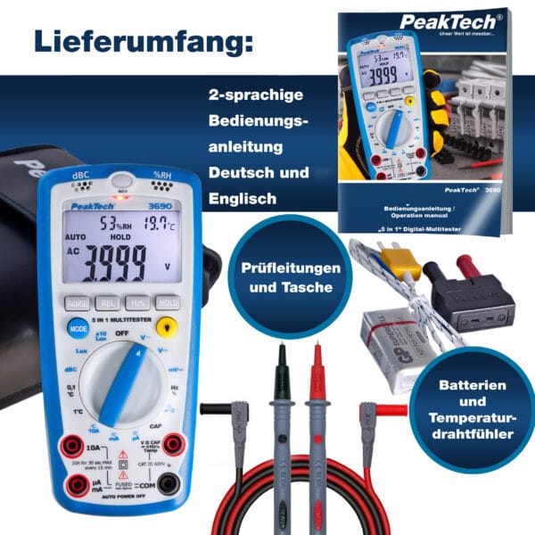 PeakTech® P 3690 4000 counts multimeter, environmental measurements - Image 7