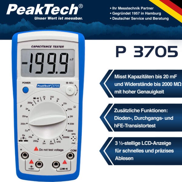 PeakTech® P 3705 Digital capacitance meter - Image 2