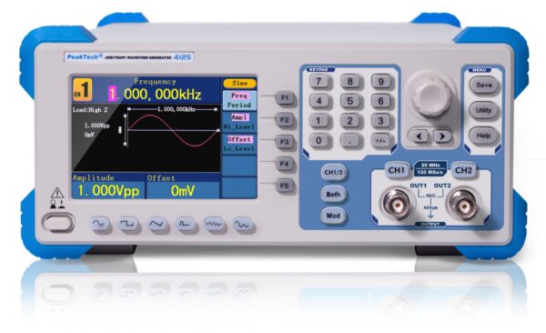 peaktech® p 4125 2ch arbitrary function generator, 1 µhz 25 mhz