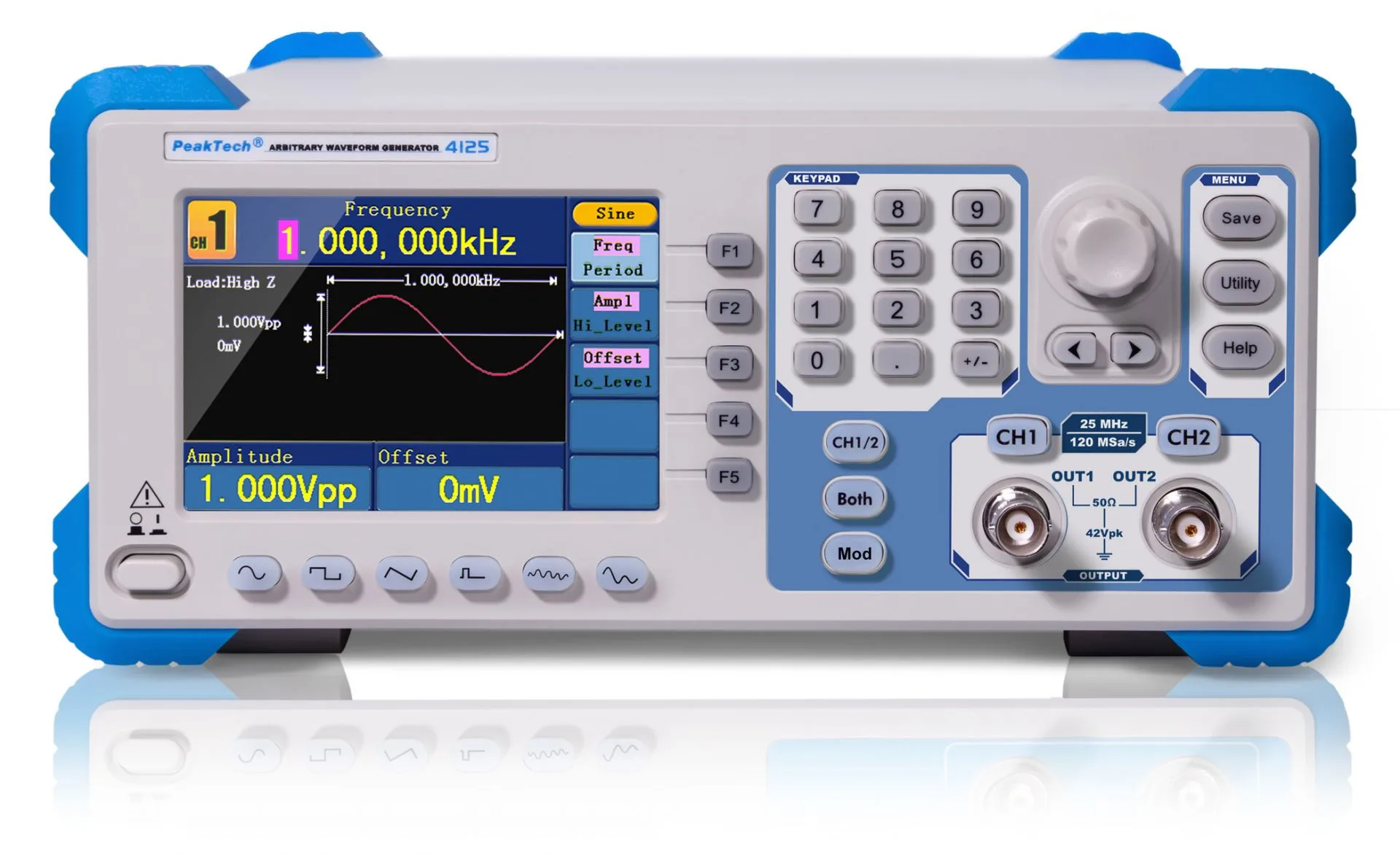 peaktech® p 4125 2ch arbitrary function generator, 1 µhz 25 mhz
