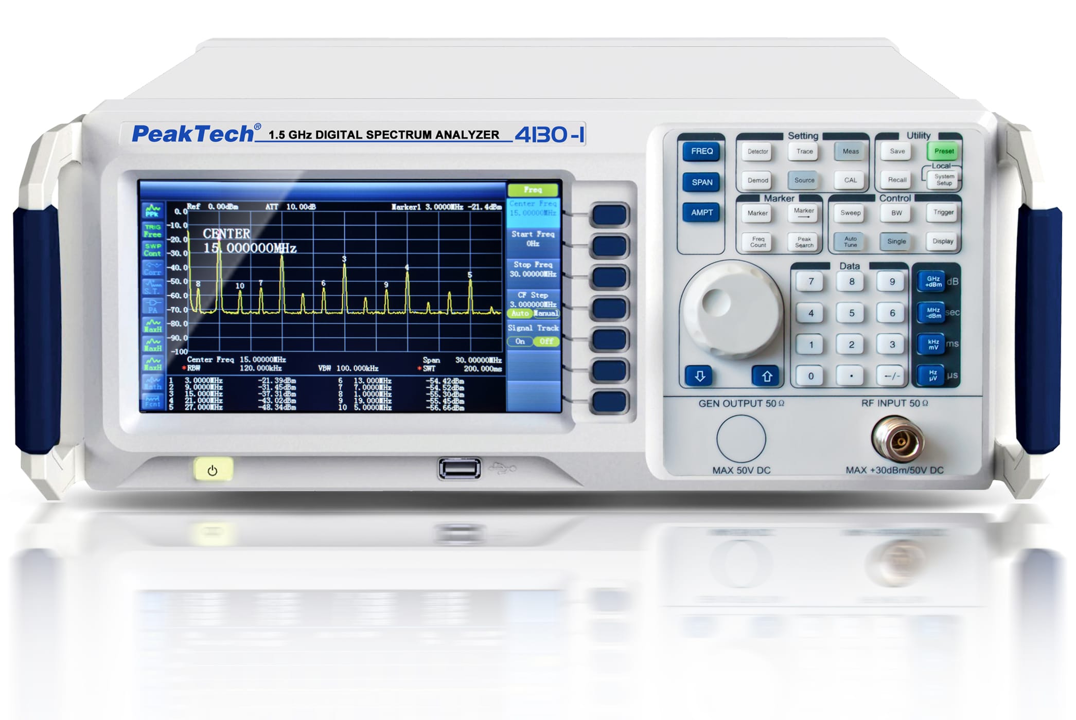PeakTech® P 4130-1 Digitaler Spektrumanalysator 9 kHz ~ 1