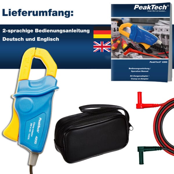 PeakTech® P 4200 Current Clamp Adapter 200 A AC, with 4mm Plugs - Image 6
