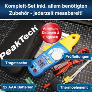 PeakTech® P 4350 TRMS Current Clamp Meter, 4.000 Counts, 80 A AC/DC - Image 7