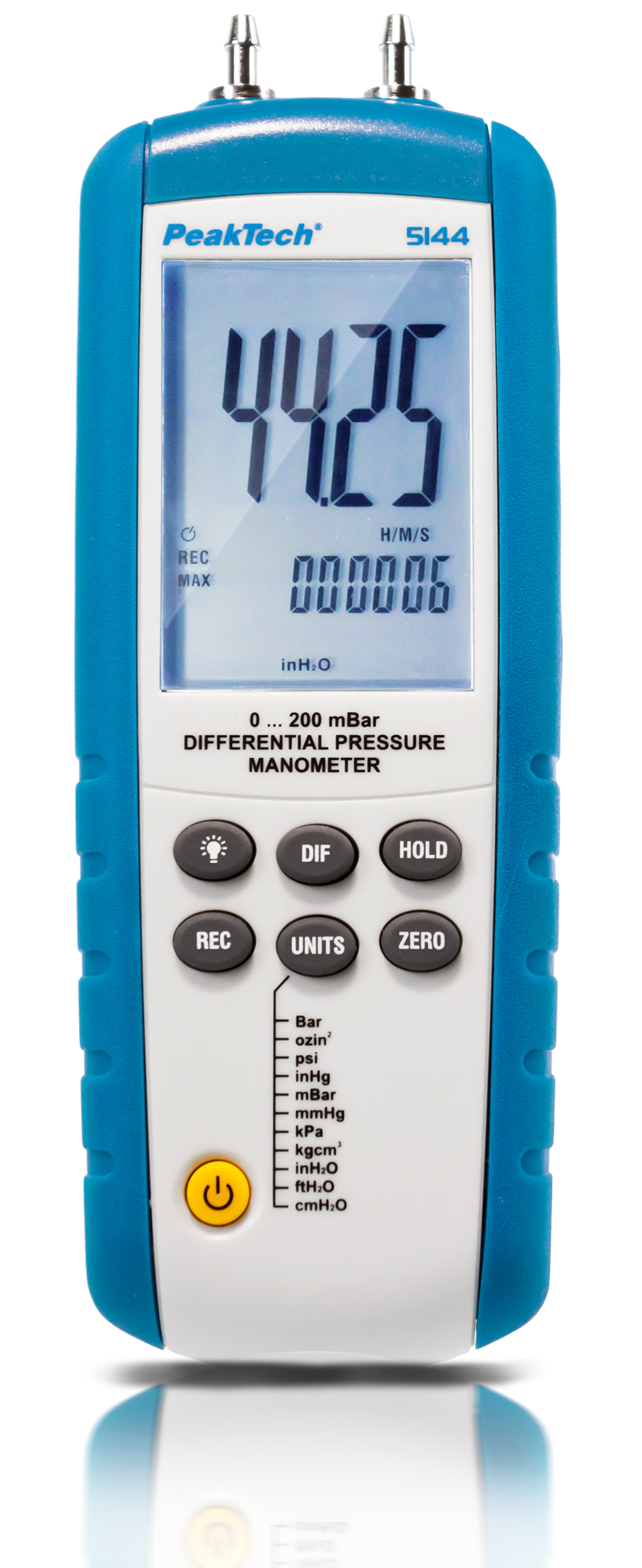 PeakTech® P 5144 Differential pressure Meter 0...200 mbar with USB