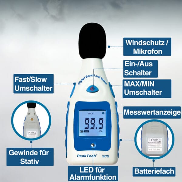 PeakTech® P 5175 Sound Level Meter, 40...130 dBA - Image 5