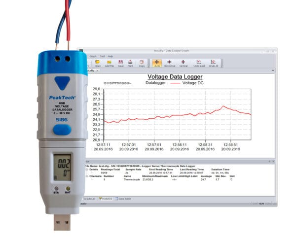 PeakTech® P 5186 USB-Datalogger Voltage: 0 … 30V DC - Image 2