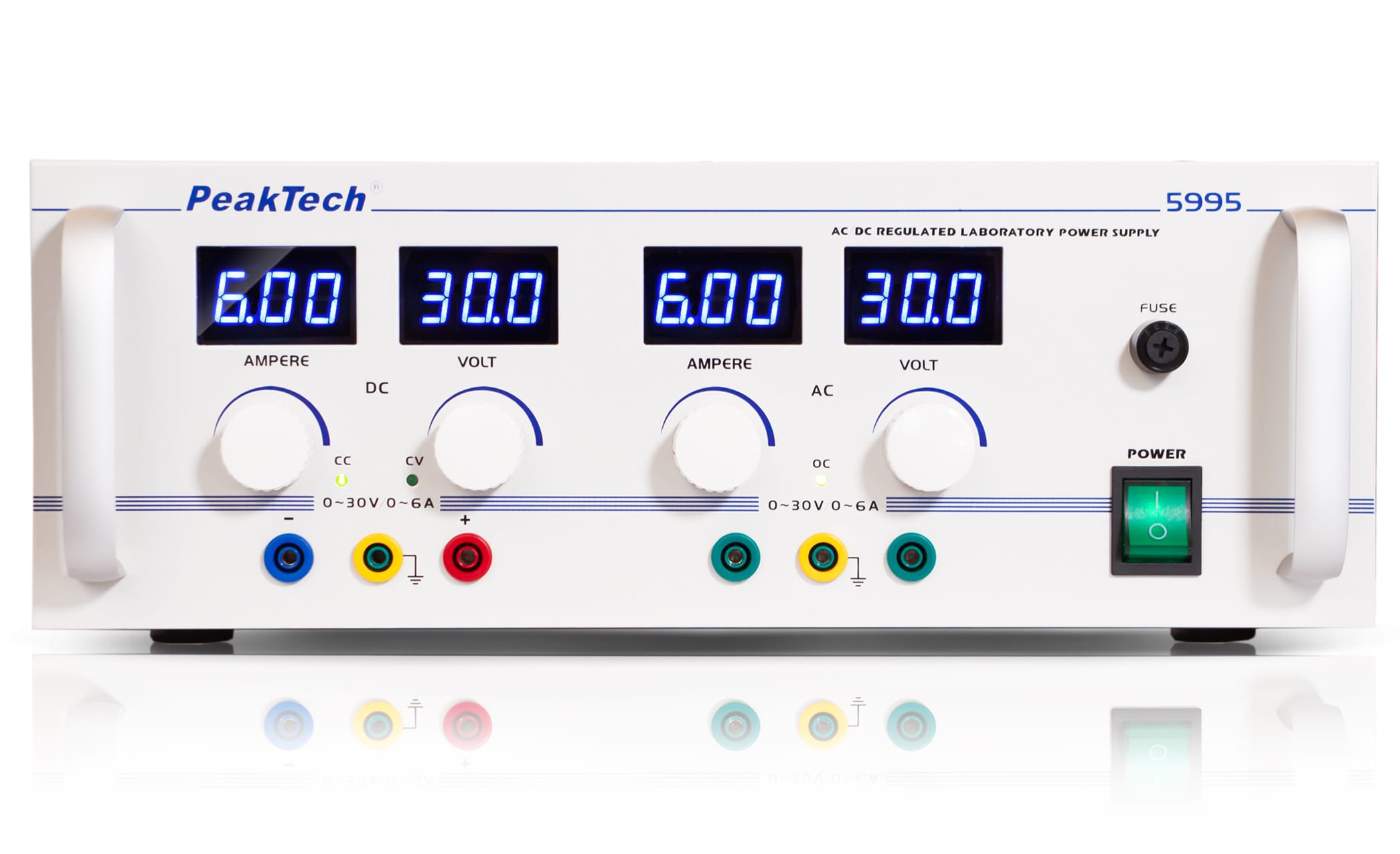 PeakTech® P 5995 AC/DC Laboratory Power Supply 0 - 30 V/0 - 6 A