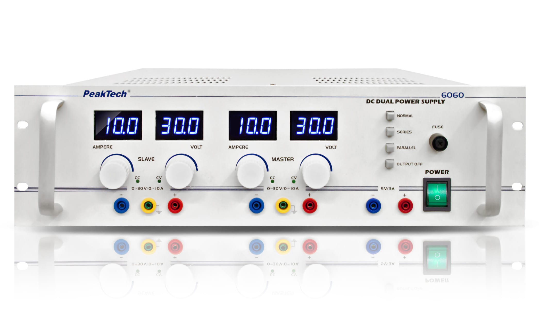 PeakTech® P 6060 Regulated dual power supply with 3 outputs