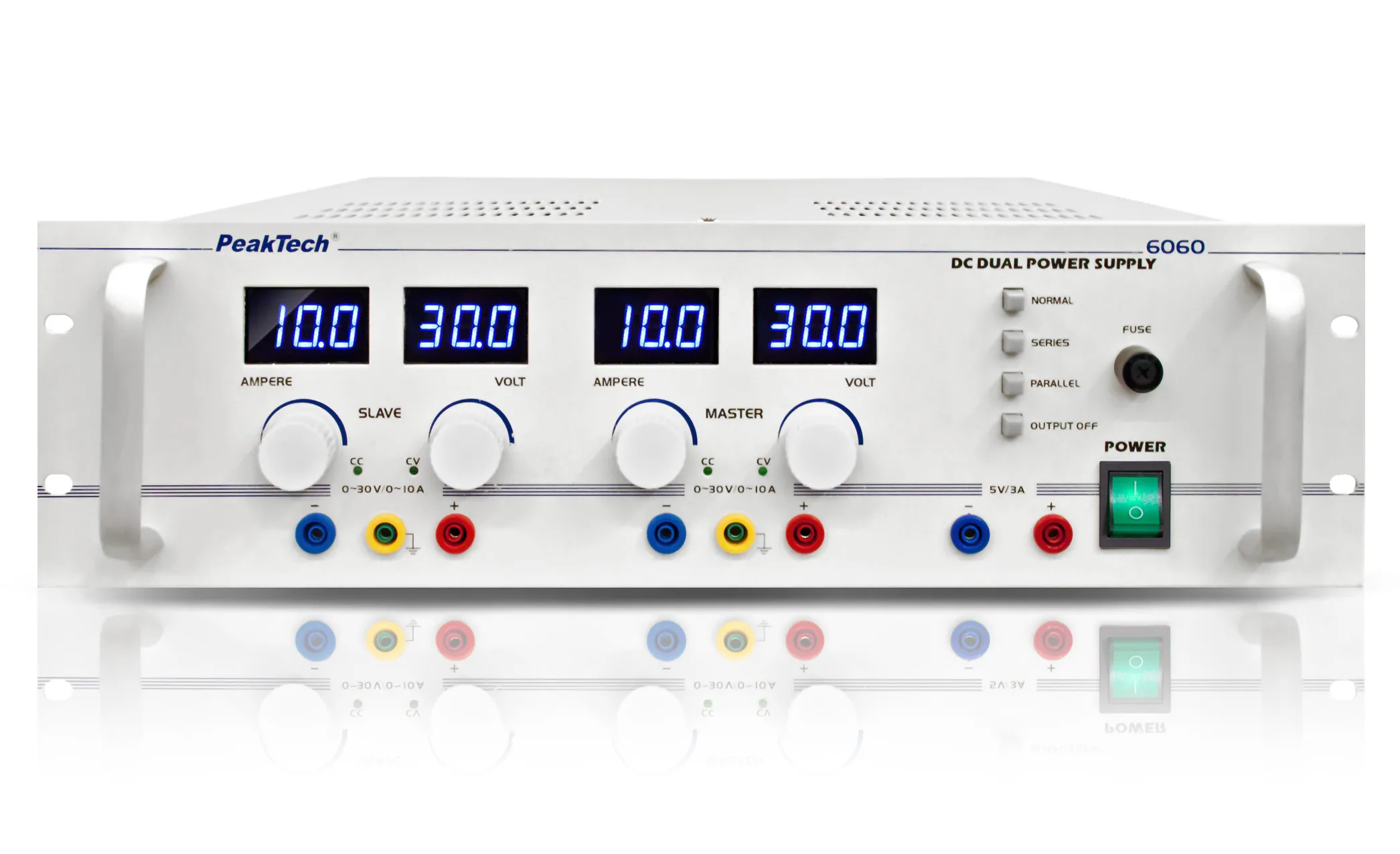 PeakTech® P 6060 Regulated dual power supply with 3 outputs