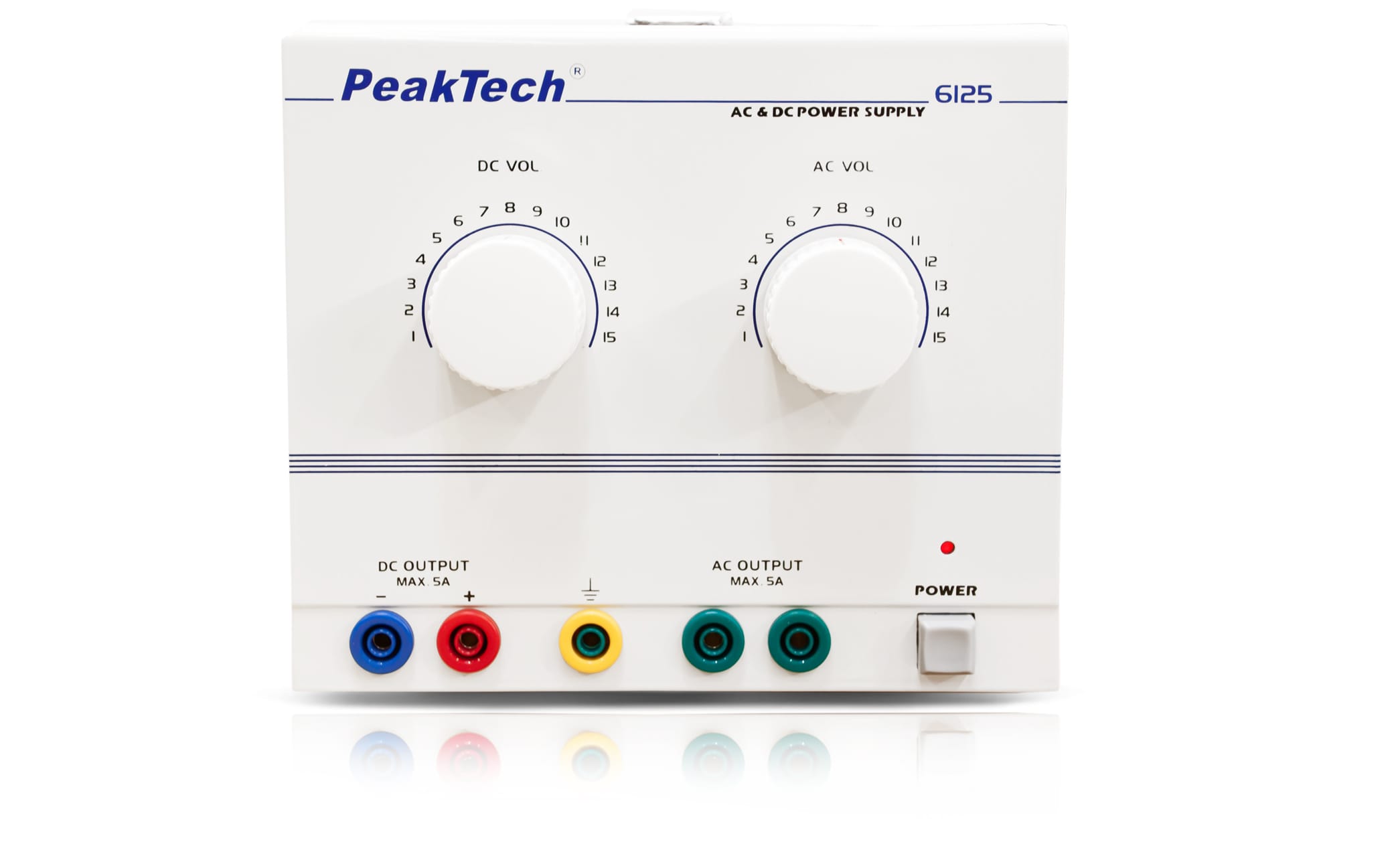 PeakTech® P 6125 AC/DC Laboratory Power Supply 1 - 15 V/5 A