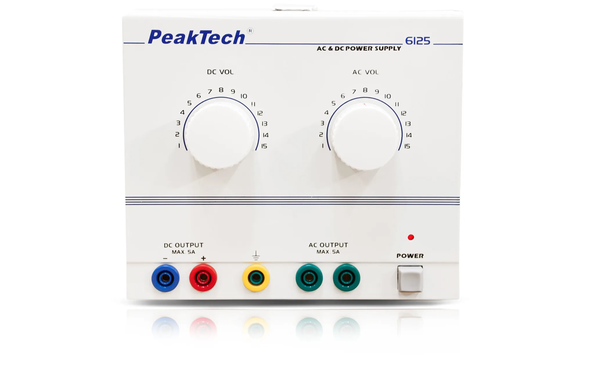 PeakTech® P 6125 AC/DC Laboratory Power Supply 1 - 15 V/5 A