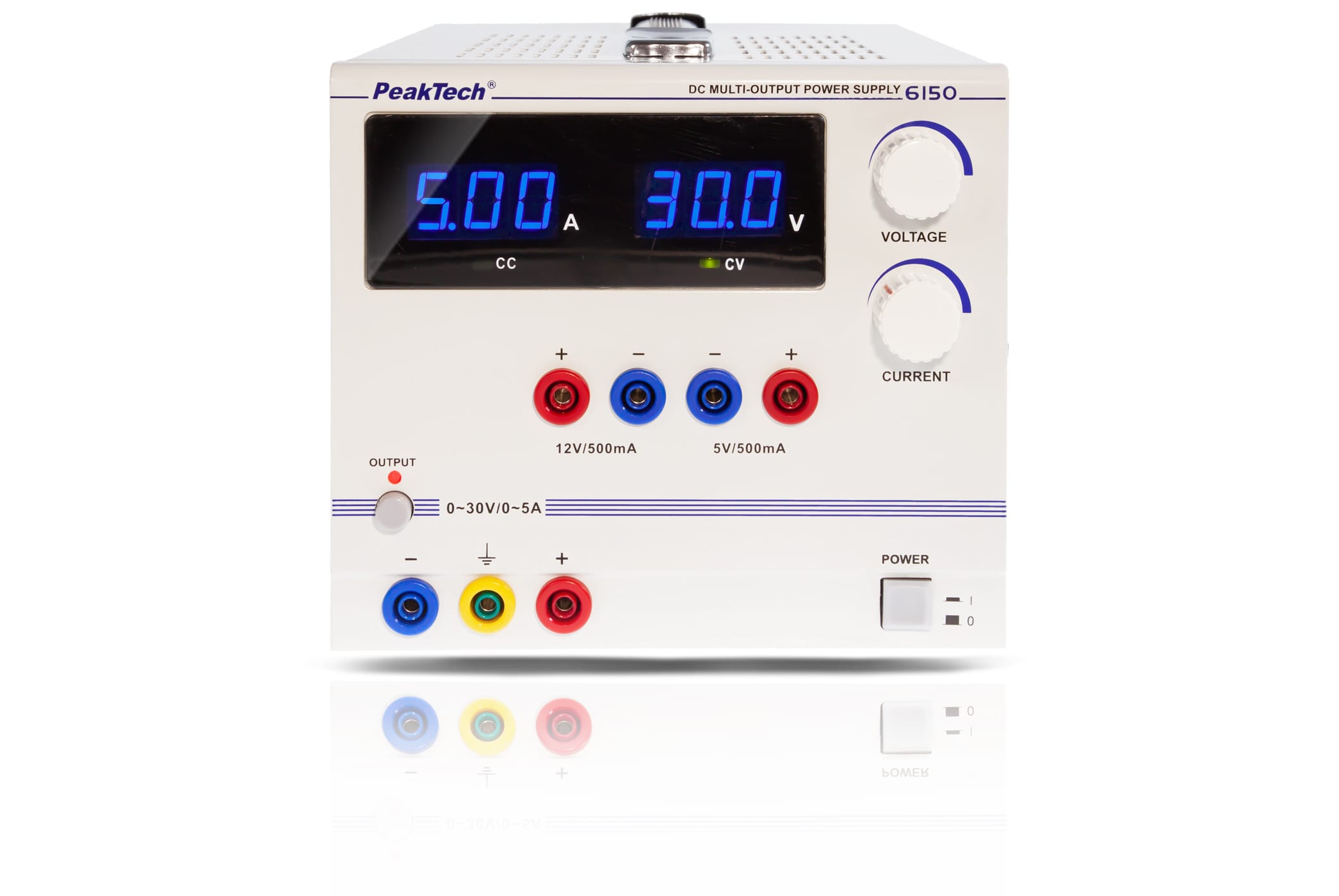 PeakTech® P 6150 Power supply with fixed / adjustable outputs