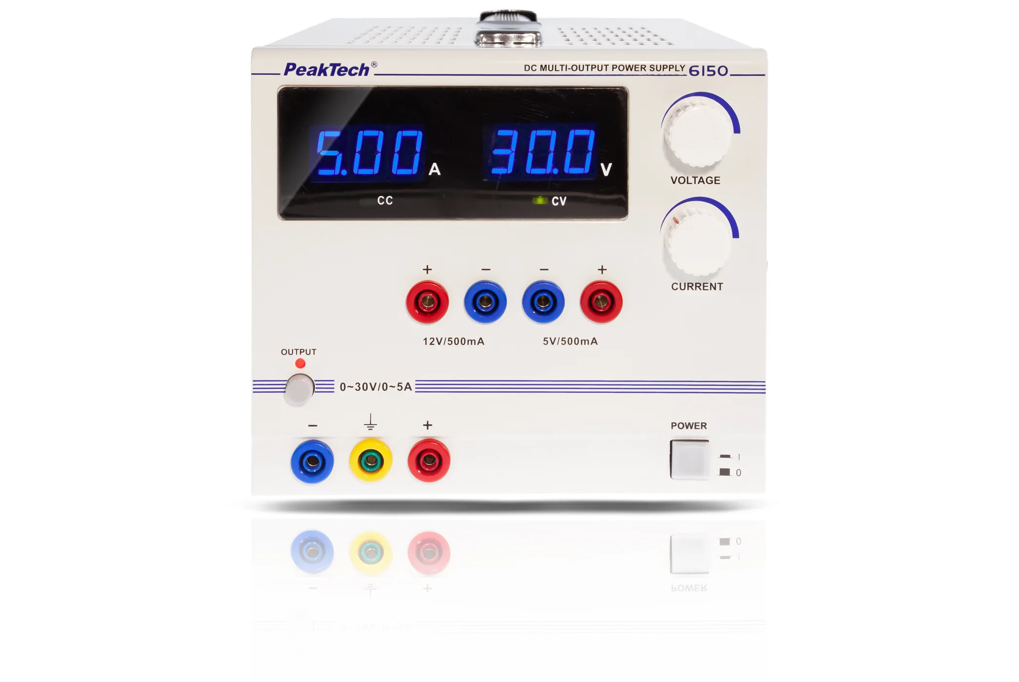 PeakTech® P 6150 Power supply with fixed / adjustable outputs