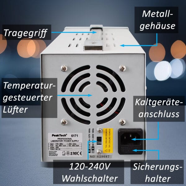 PeakTech® P 6171 Laboratory power supply 0-30 V / 0-5 A DC - Image 5