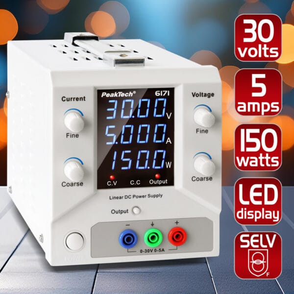 PeakTech® P 6171 Laboratory power supply 0-30 V / 0-5 A DC - Image 4
