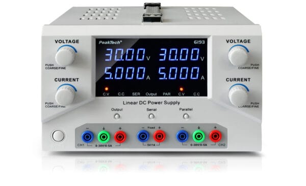 PeakTech® P 6193 Laboratory power supply 0-30 V / 0-5 A DC & USB