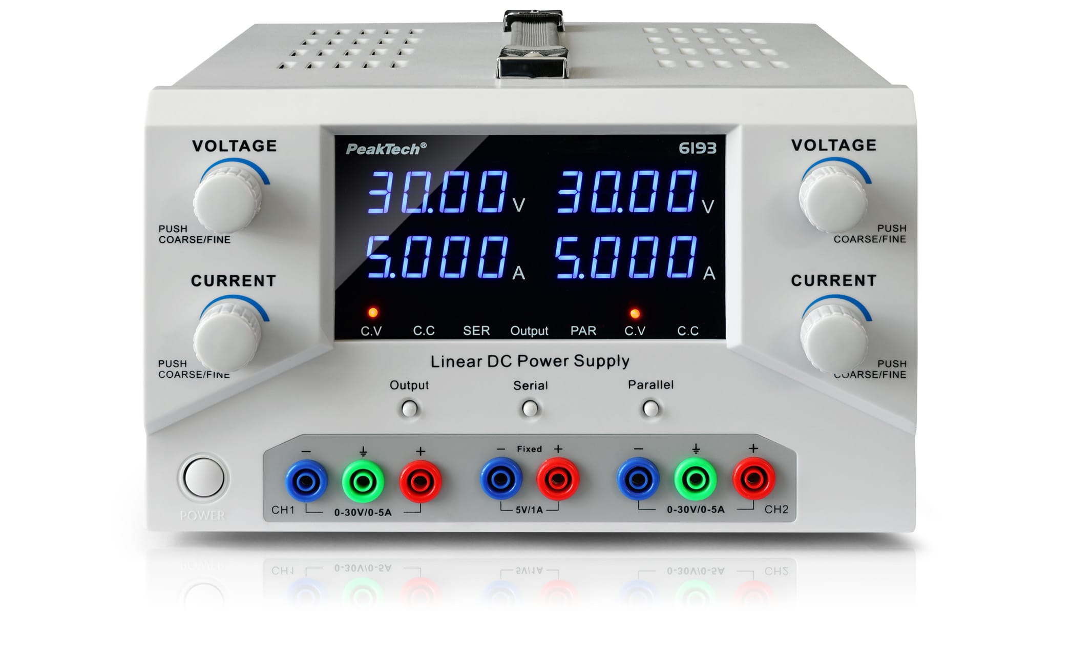 PeakTech® P 6193 Laboratory power supply 0-30 V / 0-5 A DC & USB