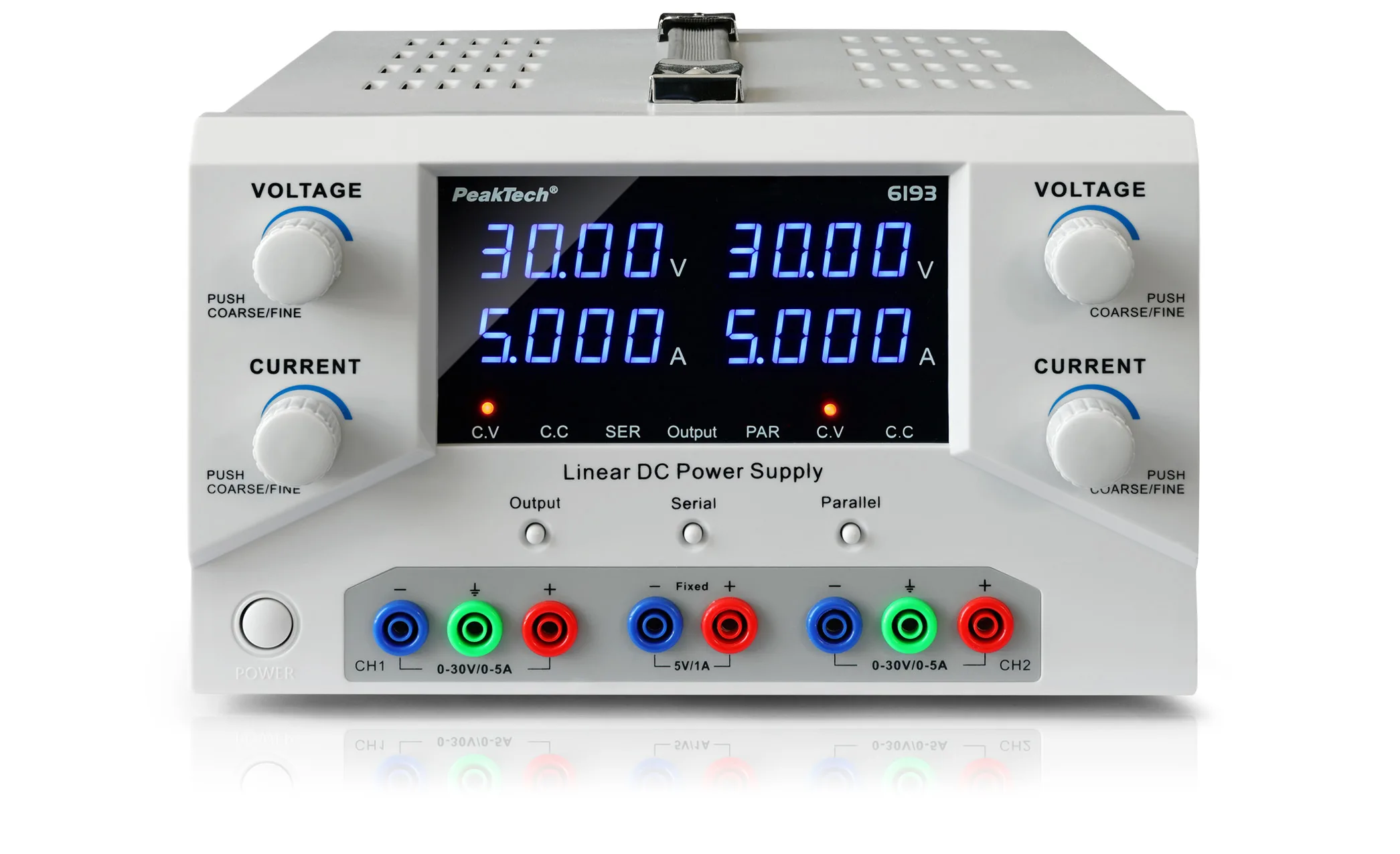 PeakTech® P 6193 Laboratory power supply 0-30 V / 0-5 A DC & USB