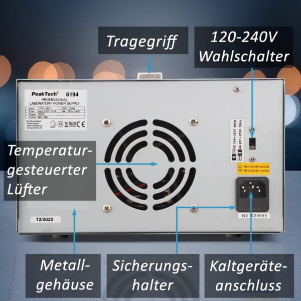 PeakTech® P 6194 Laboratory power supply 0-30 V / 0-10 A DC - Image 6