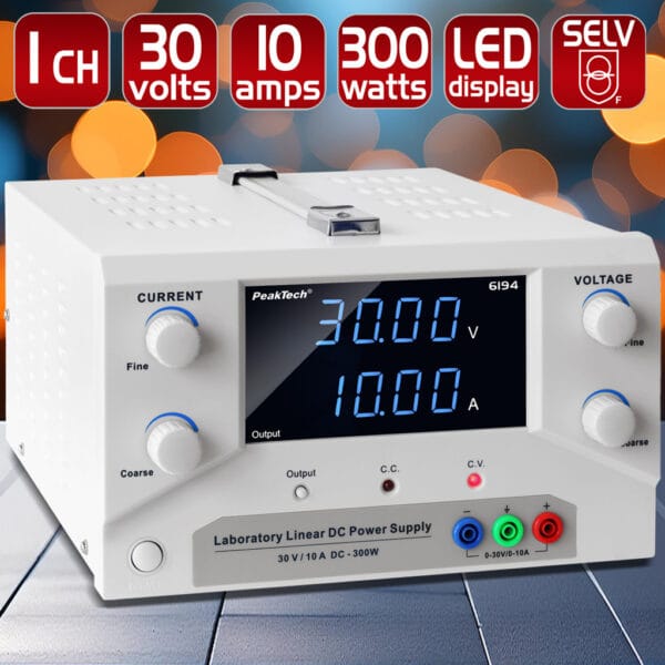 PeakTech® P 6194 Laboratory power supply 0-30 V / 0-10 A DC - Image 4