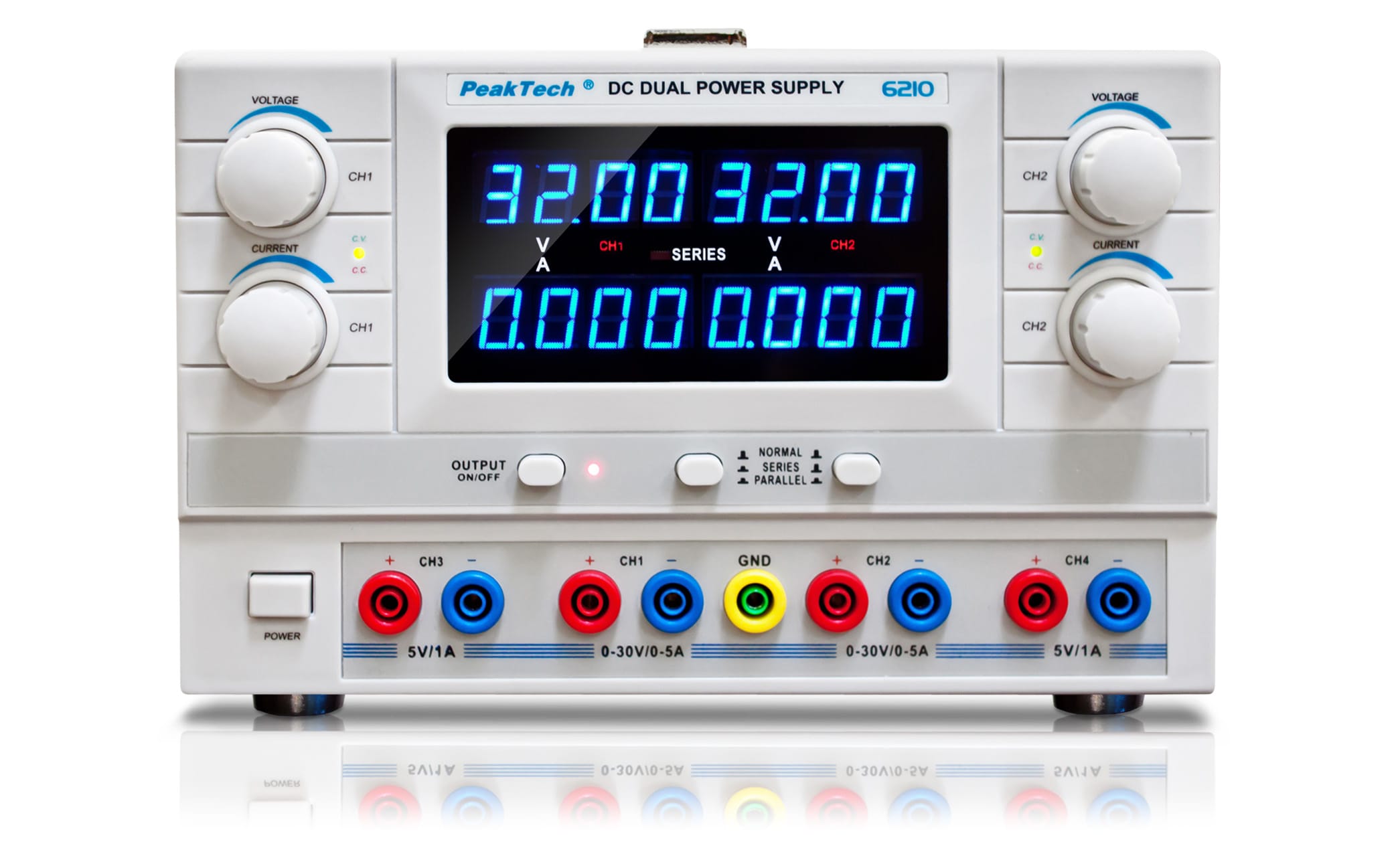 PeakTech® P 6210 Digital Power Supply with 4 voltage outputs