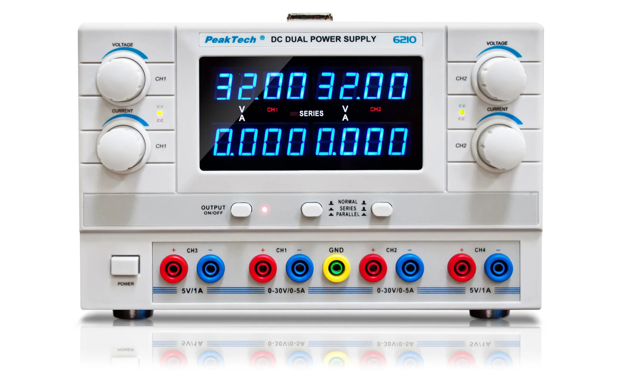 PeakTech® P 6210 Digital Power Supply with 4 voltage outputs