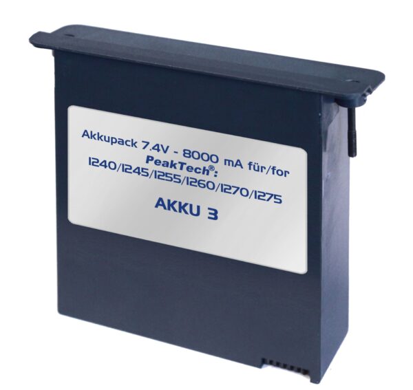 peaktech® akku 3 li po battery 7.4 v 8000 ma/h for peaktech 1240/1245/1255/1260/1270/1275