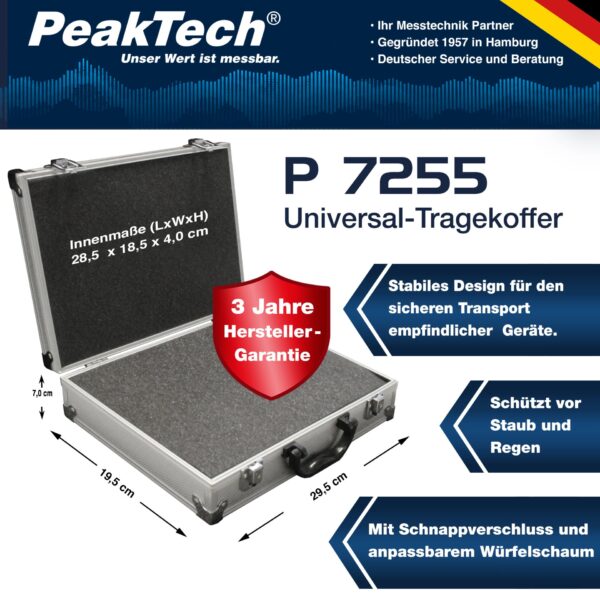 peaktech® p 7255 carrying case for measurement instruments