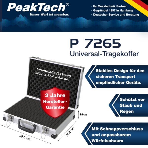 peaktech® p 7265 carrying case for measurement instruments