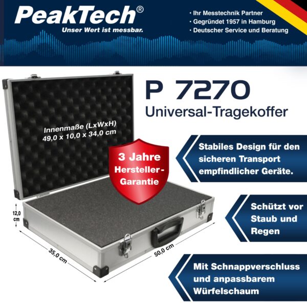 peaktech® p 7270 carrying case for measurement instruments