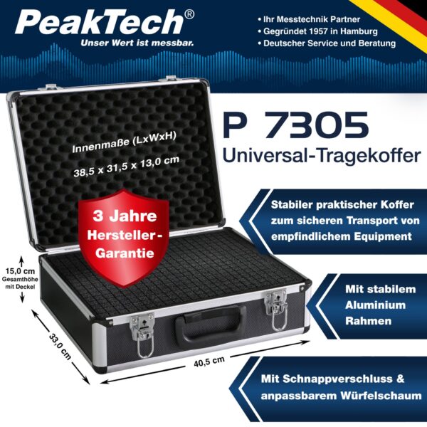 peaktech® p 7305 carrying case for measurement instruments