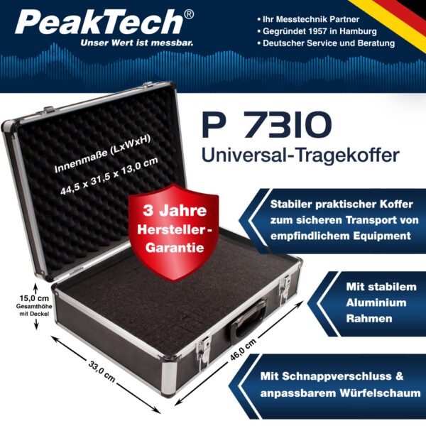 peaktech® p 7310 carrying case for measurement instruments