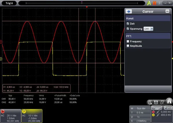 100 MS/s PC oscilloscope with USB