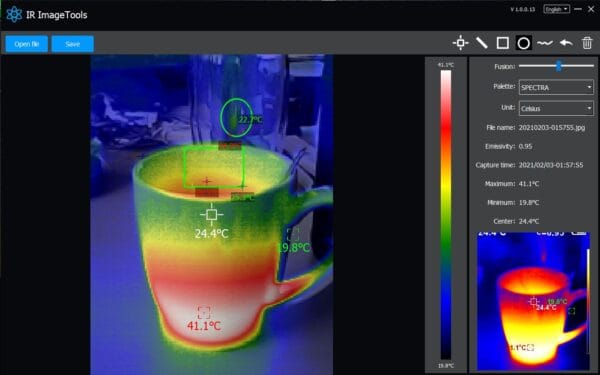 PeakTech® P 5610 B Thermal Imaging Camera 220x160px. -20°C ... +400°C - Image 2